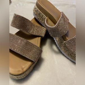Rhinestone platform sandals